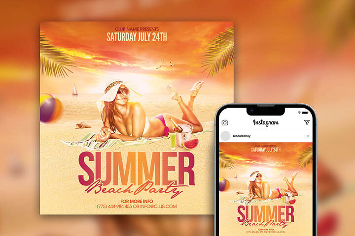 Summer Beach Party – Free Instagram or Flyer