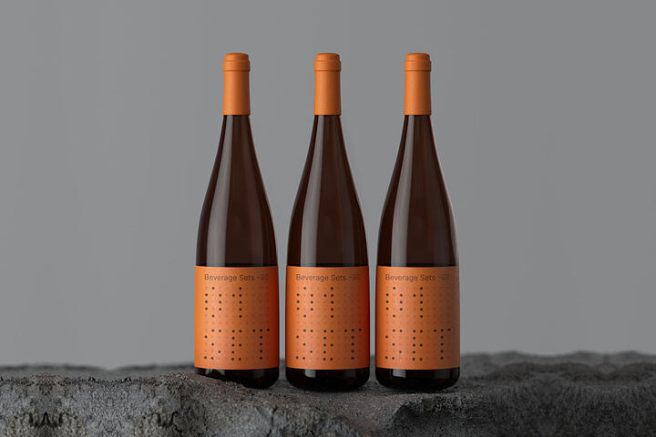 3 Wine Bottles – Free Mockup