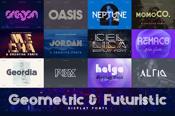 Geometric & Futuristic Display Fonts