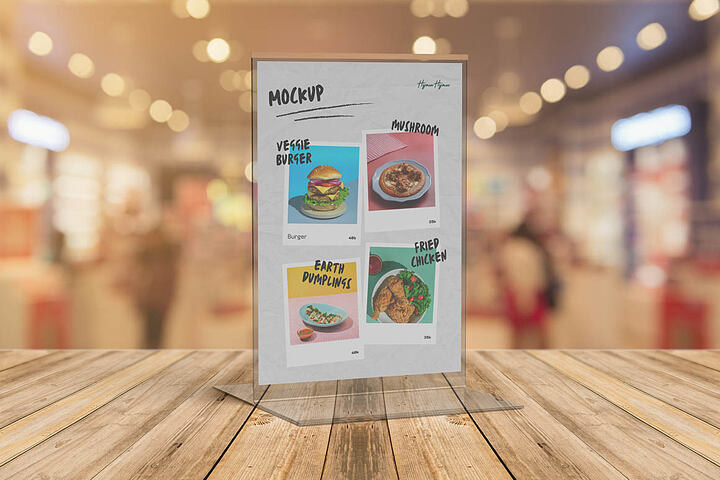 Plastic Table Tent – Free Mockup