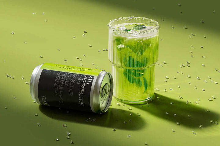 Can With Glass – Free Mockup