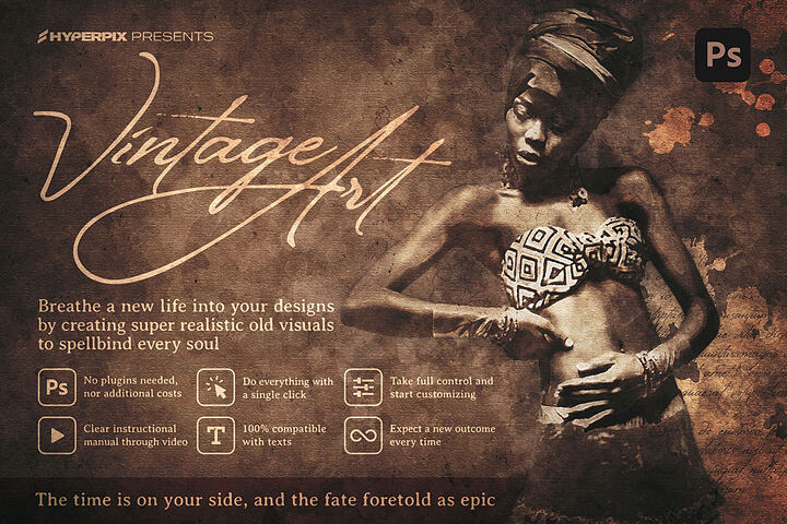 Vintage Art Photoshop Action