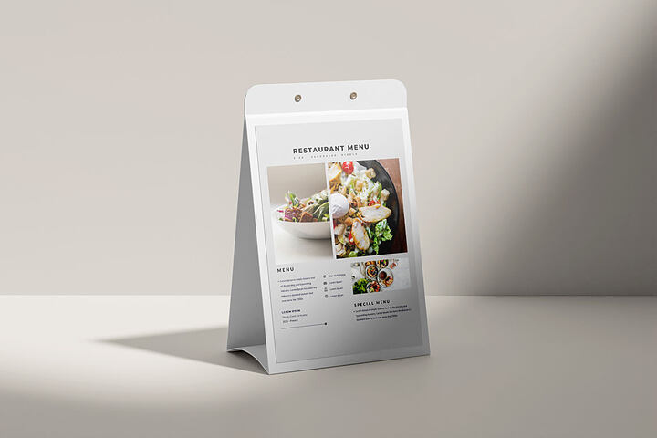 Restaurant Menu Tent – Free Mockup