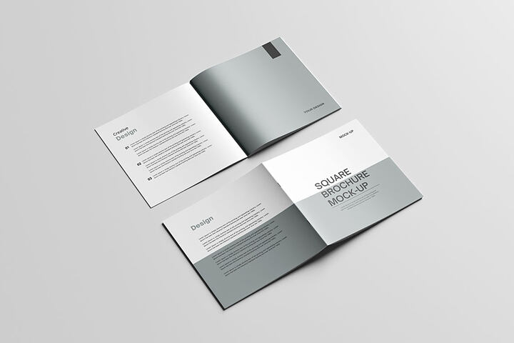 Square Print Brochure – Free Mockup