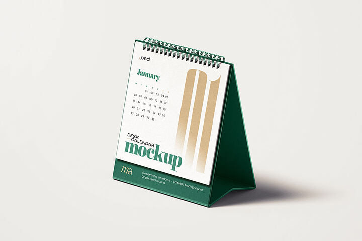 Square Desk Calendar – Free Mockup