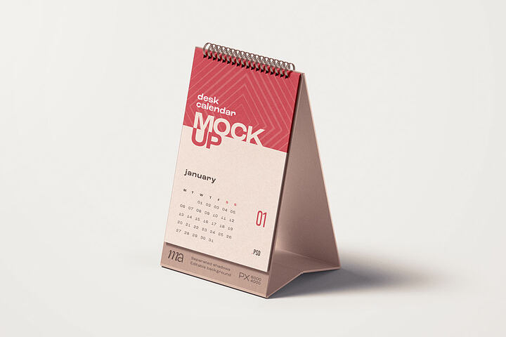 Vertical Desk Calendar – Free Mockup