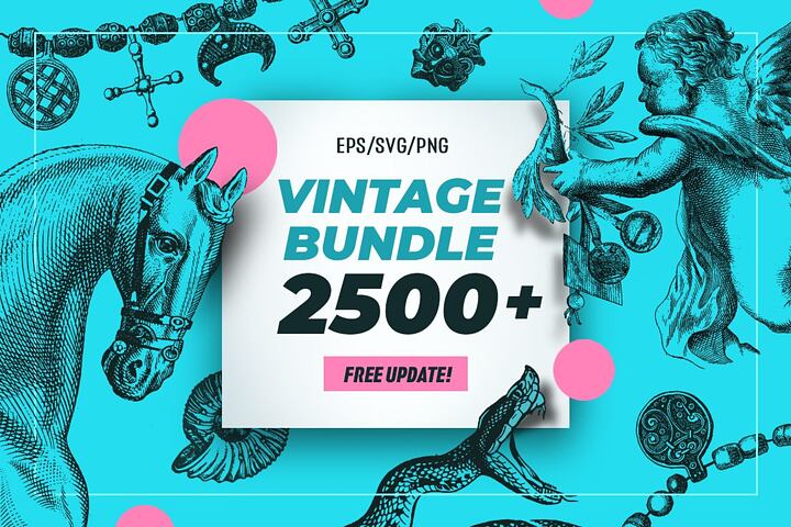 Vintage Bundle • 2500+ Vector Graphics