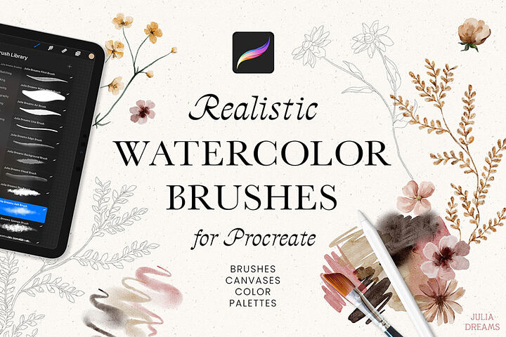 Real Watercolor Procreate Brushes