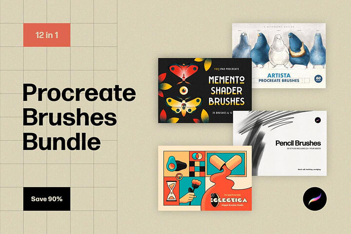 12-in-1 Procreate Brushes Bundle