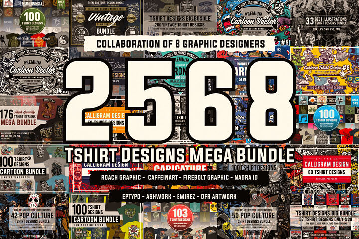 2568 T-shirt Designs Mega Bundle
