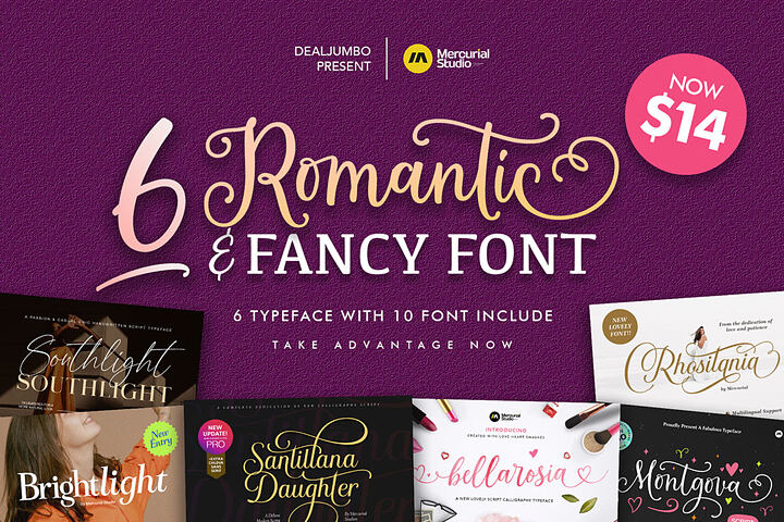 6 Romantic & Fancy Fonts