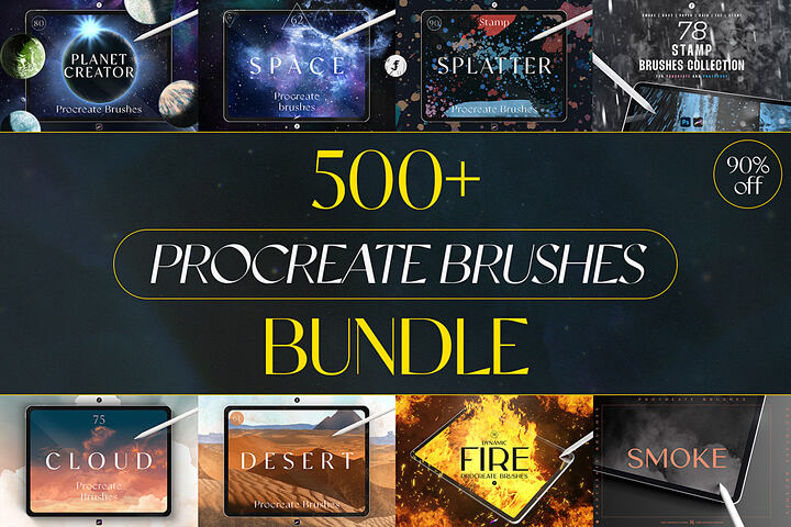 500+ Procreate Brushes Bundle