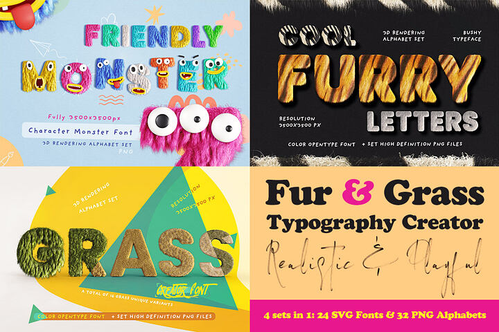 Fur & Grass Typography Creator