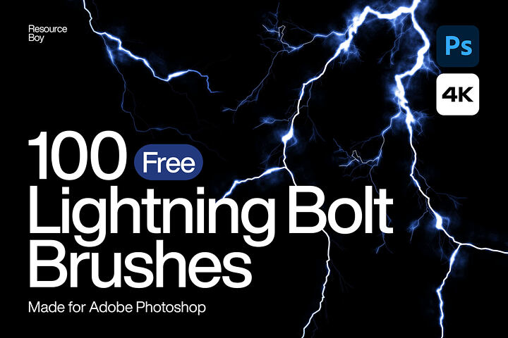 100 Lightning Bolt Photoshop Brushes