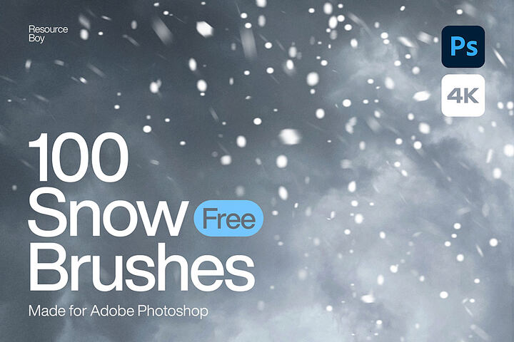 100 FREE Snow Photoshop Brushes