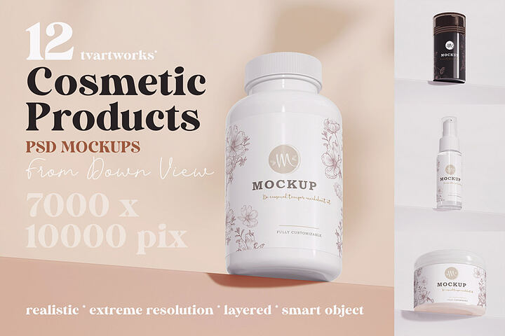 Cosmetic Products 1 – 12 Mockups
