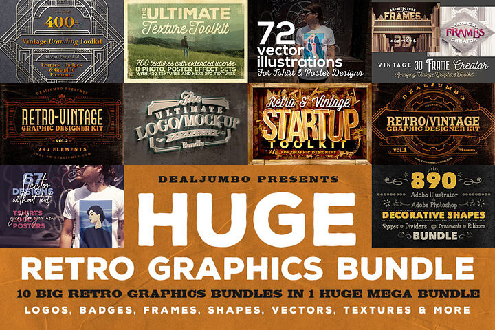 Huge Retro Graphics Bundle – 10 in 1