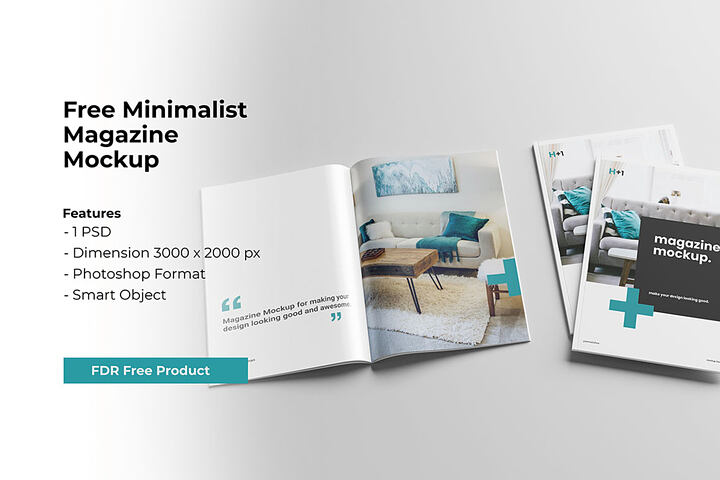 Minimalist Clean Magazine – Free Mockup
