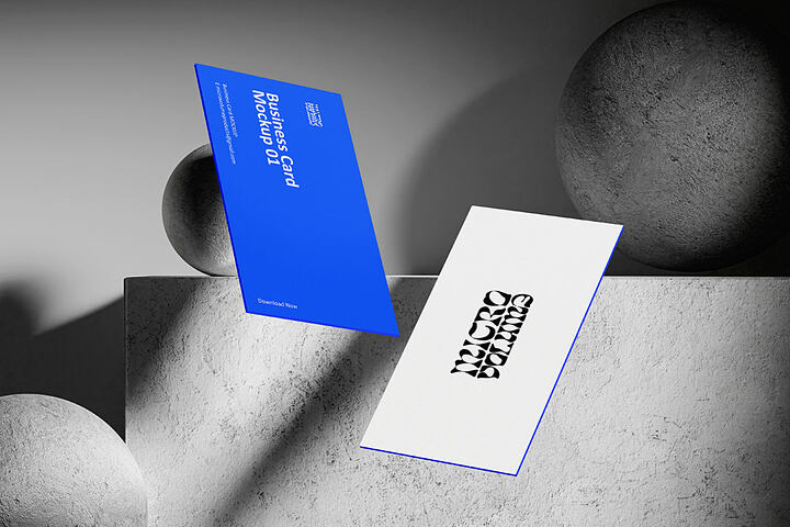 2 Flying Cards – Free Mockup