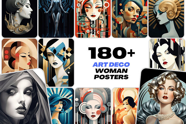Art Deco Woman – 180 Posters