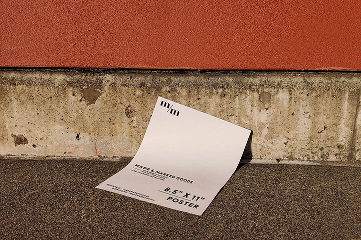 Orange Wall Poster – Free Mockup