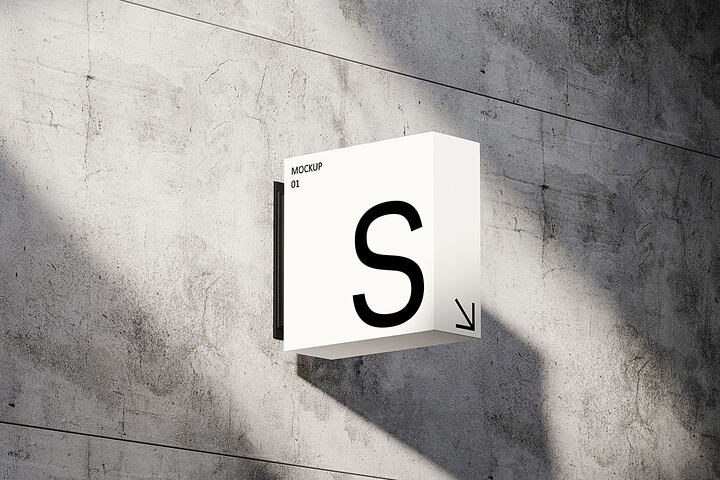 Concrete Wall Sign – Free Mockup