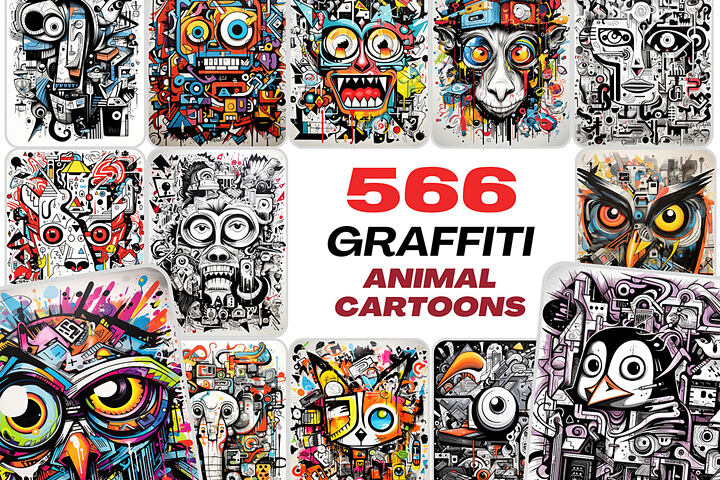 Graffiti Doodle Animal Prints