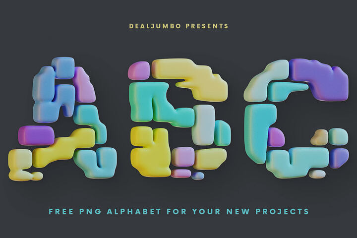 Geometric Drops – Free PNG Alphabet