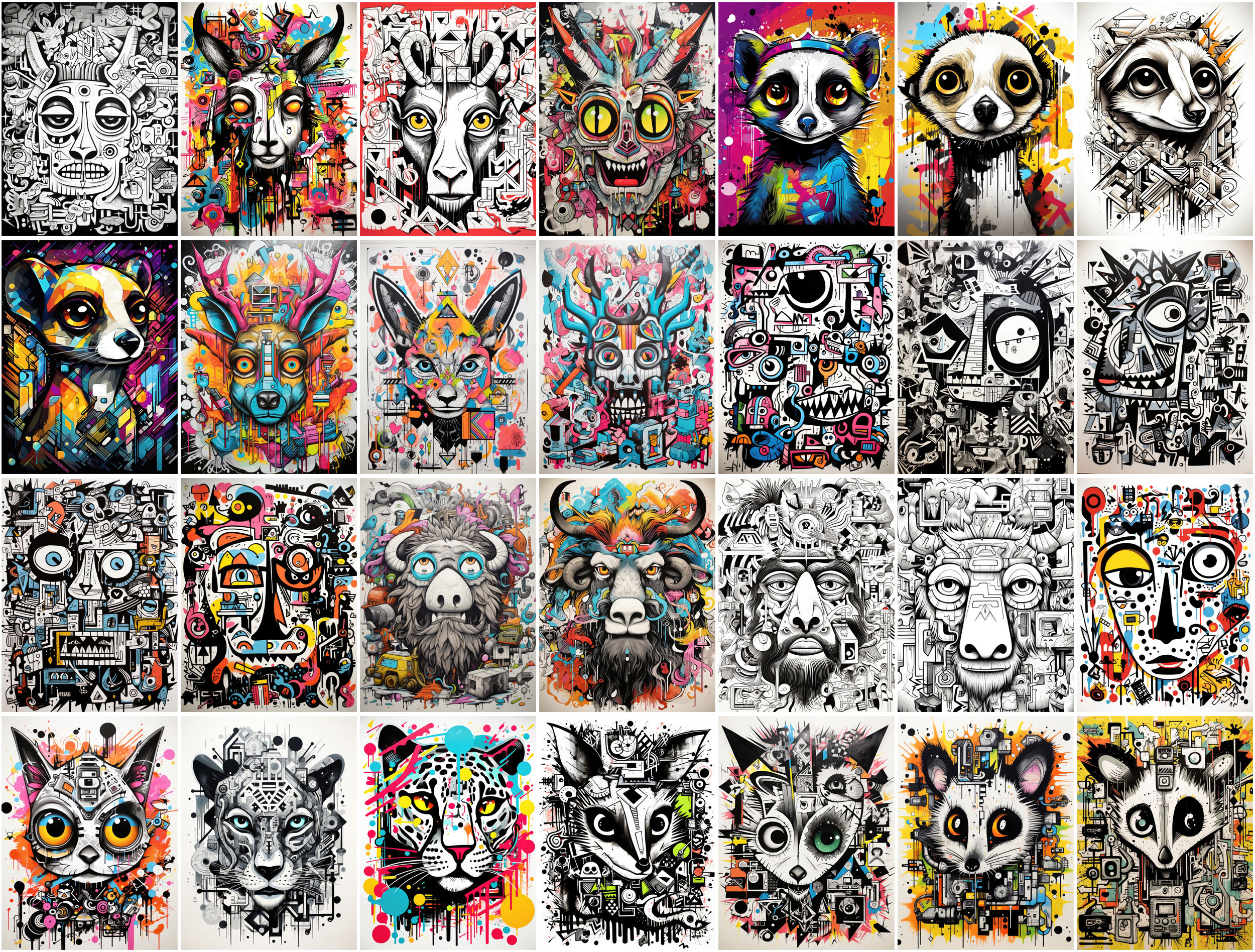 Graffiti Doodle Animal Prints - Dealjumbo