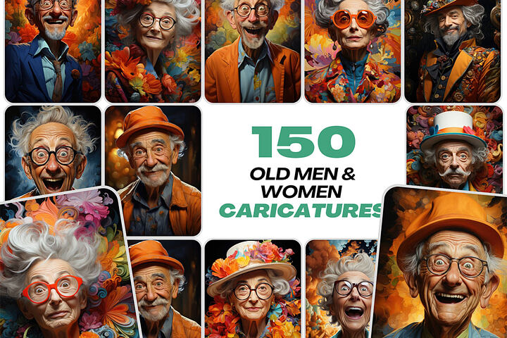 Colorful Caricature Collection – 150 Images