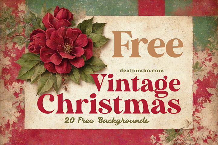 20 Free Vintage Christmas Backgrounds