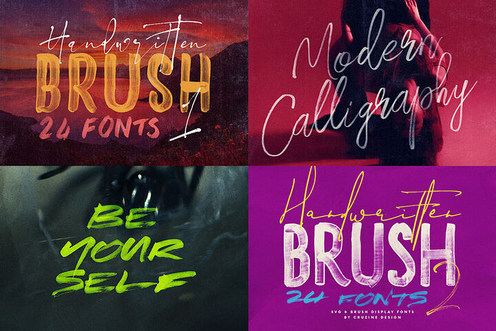 Handwritten Brush Fonts – 48 Sets