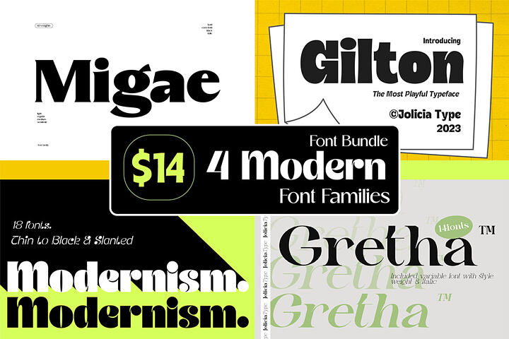4 Modern & Clean Font Families
