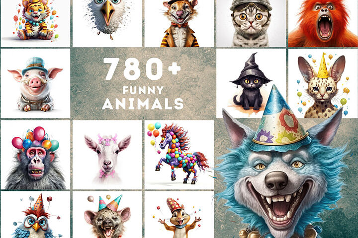 780+ Funny Animals PNG Images