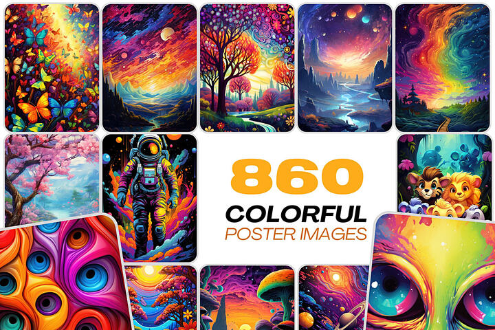 860+ Colorful PNG Poster Images