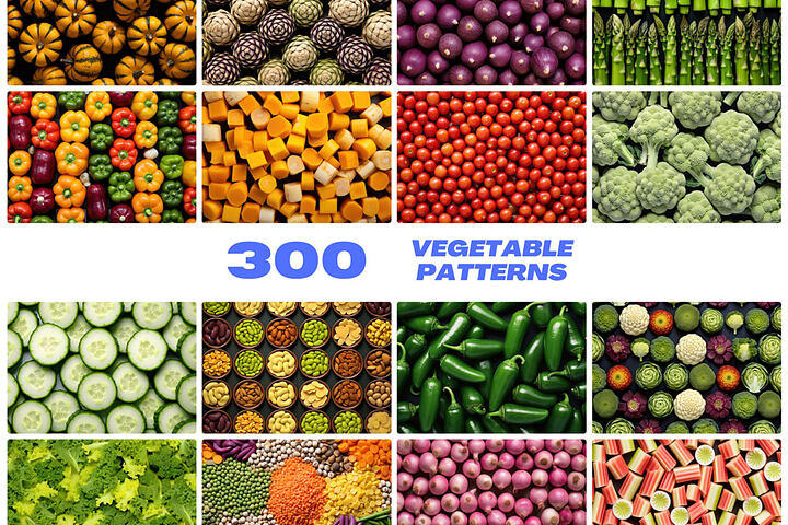 300 Vegetable Patterns Stock Images