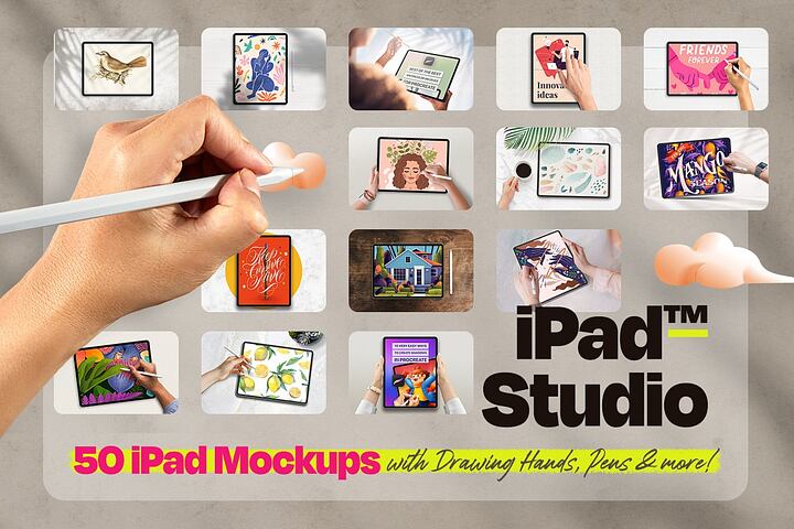 iPad Studio – 50 Editable Mockups