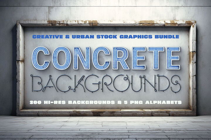 300 Concrete Frames & Backgrounds