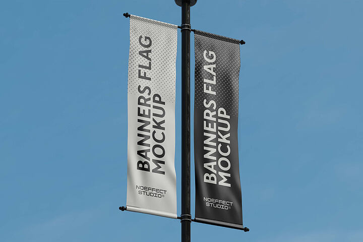 Flag Pole Banner – Free Mockup