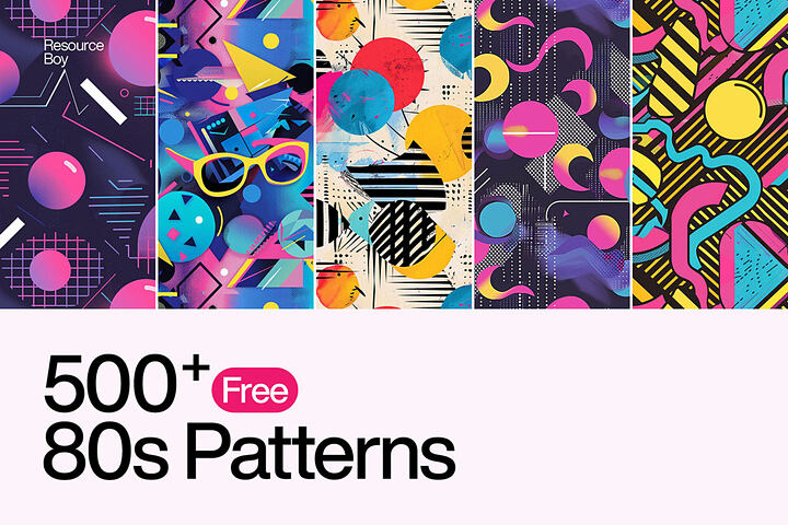 500 Free Retro 80s Patterns