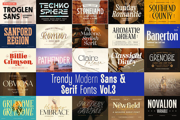 Trendy Modern Sans & Serif Fonts 3