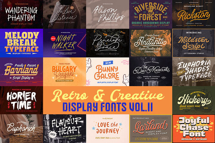 Retro & Creative Display Fonts Vol.11