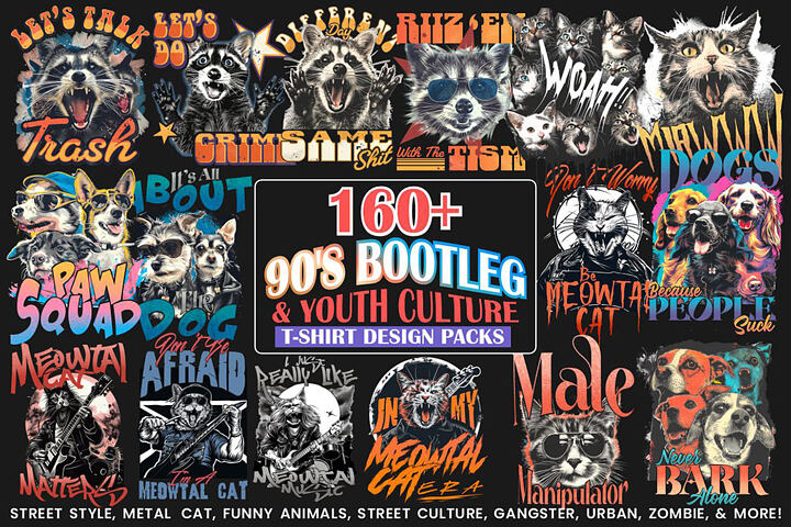 160+ 90s Bootleg T-shirt Designs