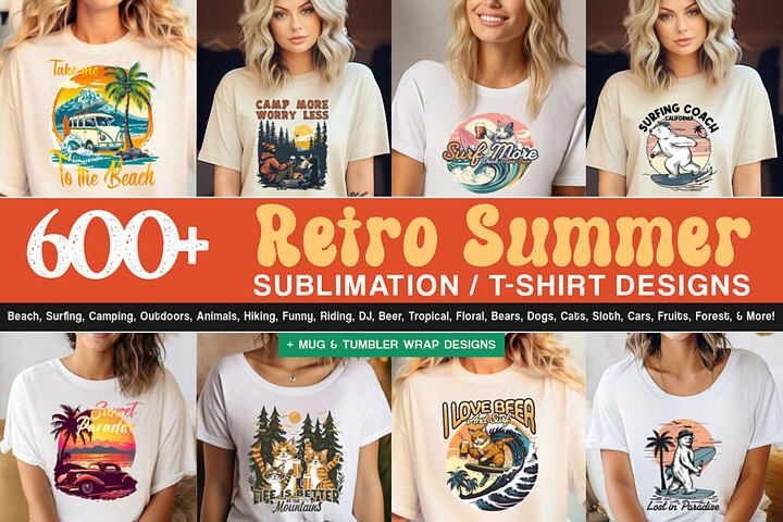 600+ Retro Summer T-Shirt Designs