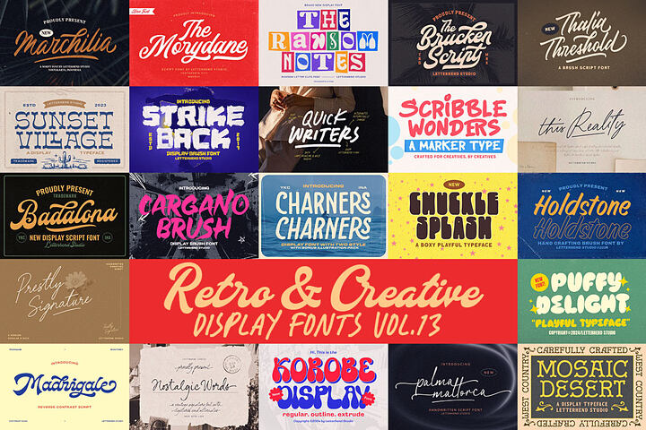 Retro & Creative Display Fonts Vol.13