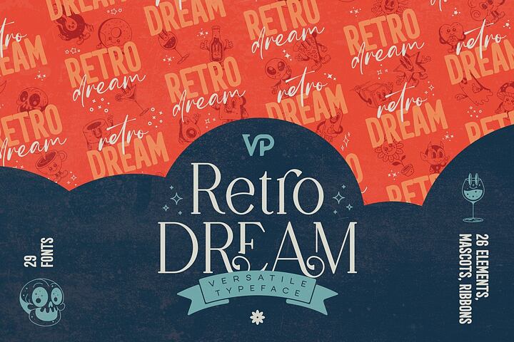 Retro Dream Family – 29 Fonts