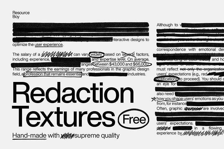 200 Free Redaction Textures