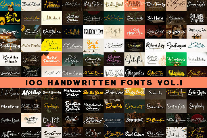 100 Handwritten Fonts 1