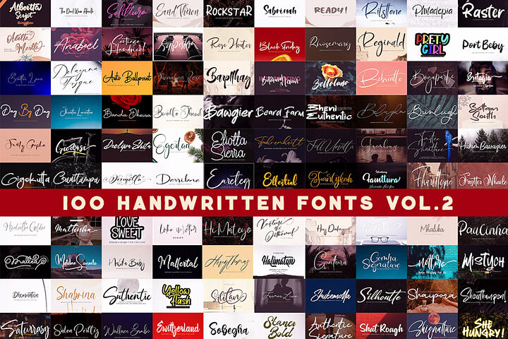 100 Handwritten Fonts 2