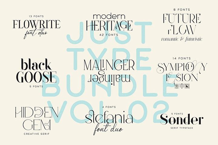 Just Type Bundle Vol.2 – 9 Typefaces